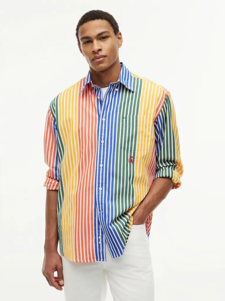 Load image into Gallery viewer, Tommy Hilfiger Mens Relaxed Fit Multicolour Stripe Poplin Shirt
