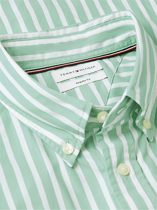 Tommy Hilfiger Mens Regular Fit Flex Stripe Poplin Shirt