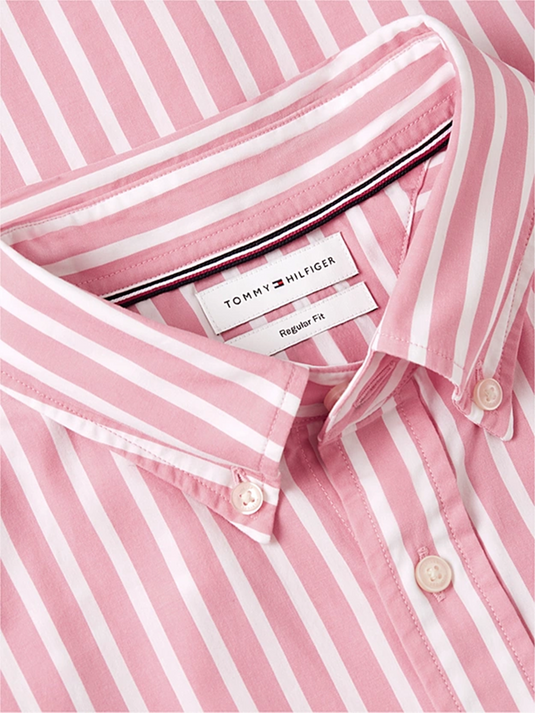 Tommy Hilfiger Mens Regular Fit Flex Stripe Poplin Shirt