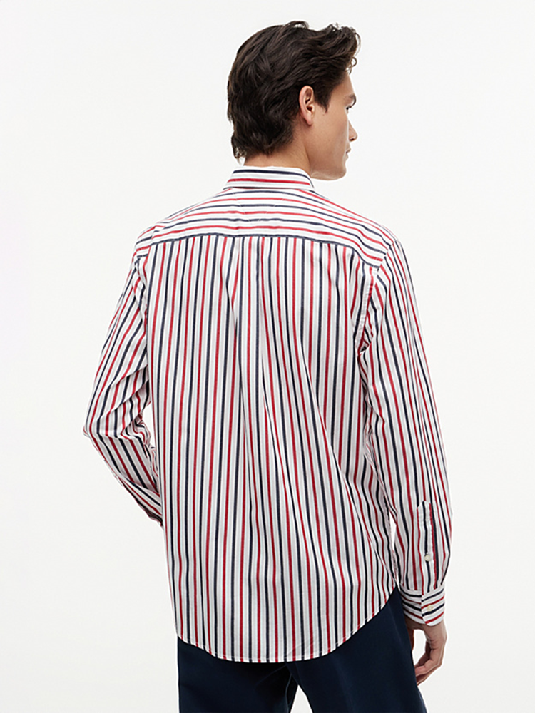 Load image into Gallery viewer, Tommy Hilfiger Mens Regular Fit Flex Stripe Poplin Shirt

