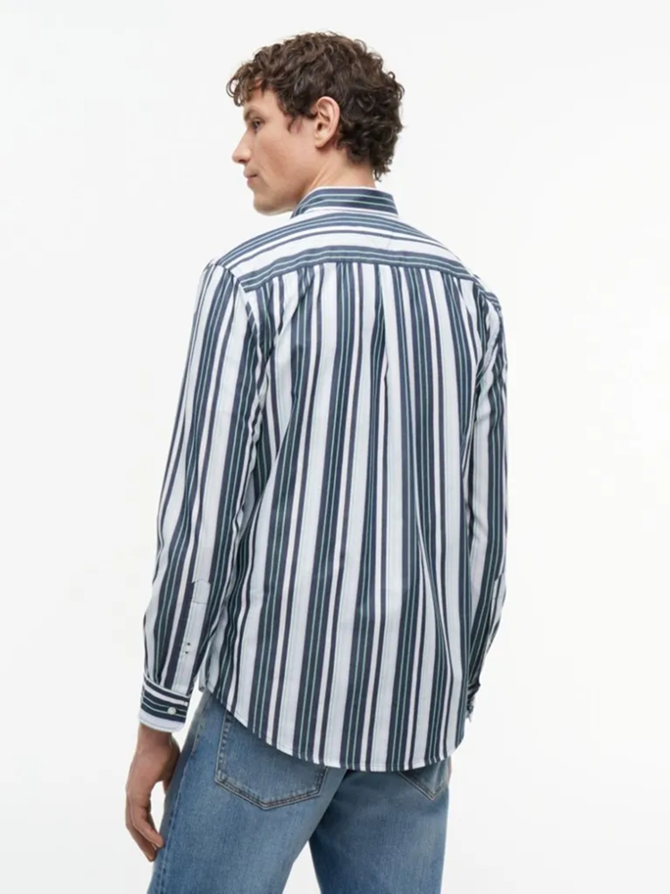 Load image into Gallery viewer, Tommy Hilfiger Mens Regular Fit Multicolour Stripe Poplin Shirt
