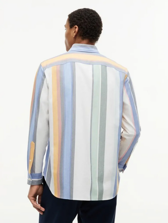 Tommy Hilfiger Mens Relaxed Fit Multicolour Stripe Oxford Shirt