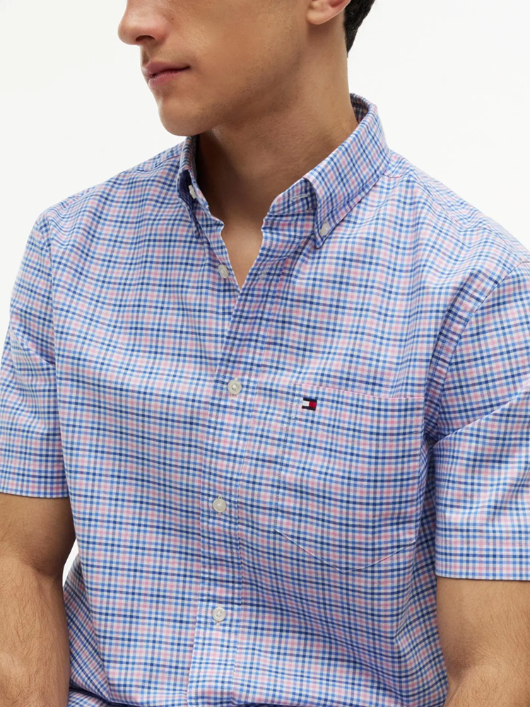 Load image into Gallery viewer, Tommy Hilfiger Mens Lightweight Short Sleeve Gingham Shirt
