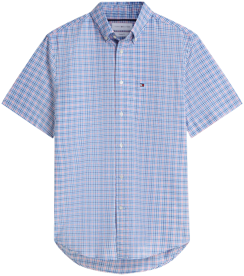 Load image into Gallery viewer, Tommy Hilfiger Mens Lightweight Short Sleeve Gingham Shirt
