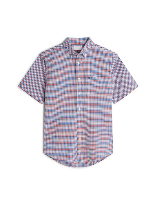 Tommy Hilfiger Mens Lightweight Short Sleeve Gingham Shirt