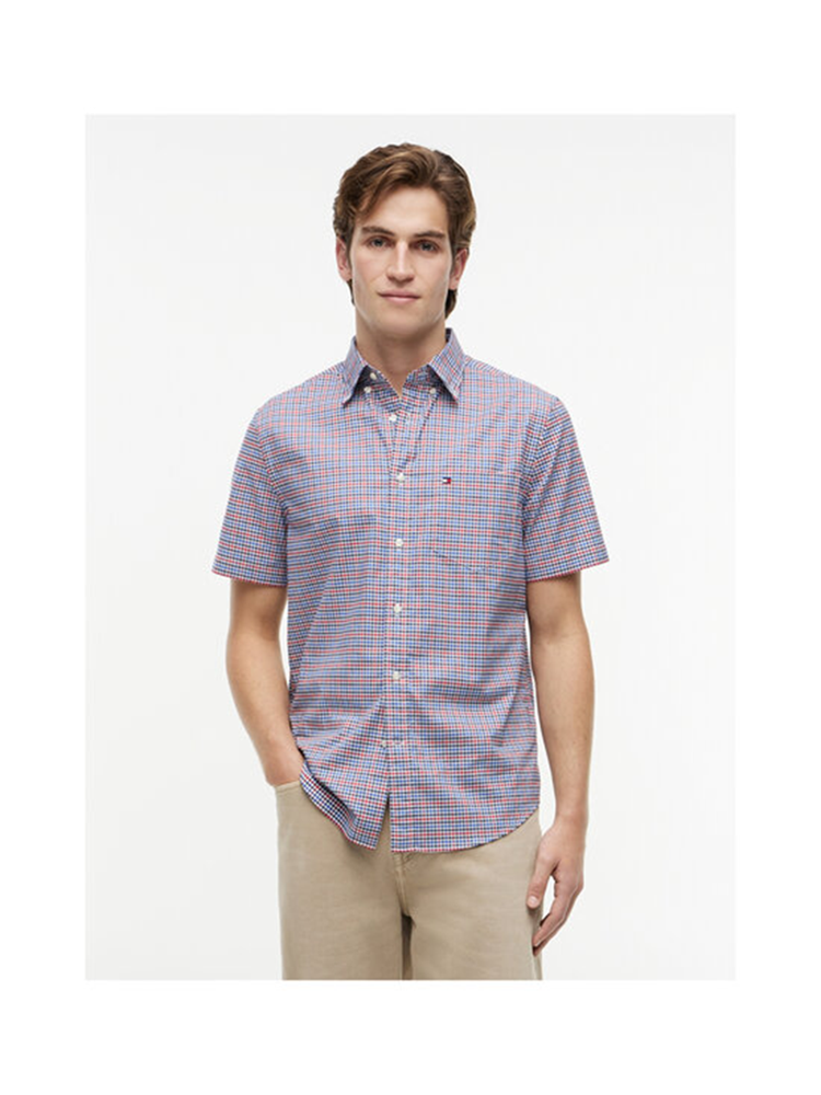 Load image into Gallery viewer, Tommy Hilfiger Mens Lightweight Short Sleeve Gingham Shirt

