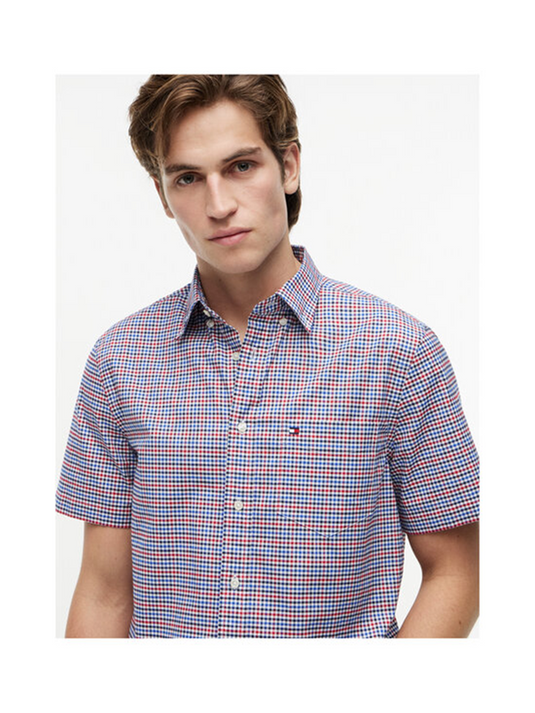 Tommy Hilfiger Mens Lightweight Short Sleeve Gingham Shirt