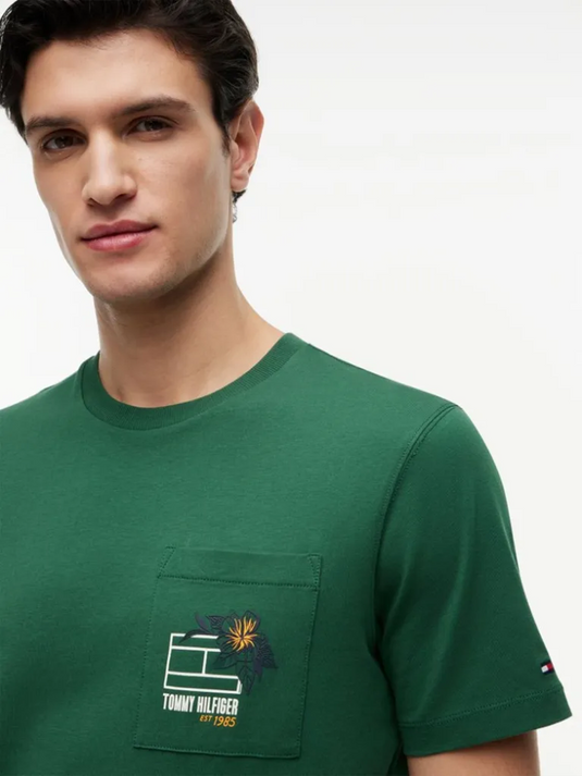 Tommy Hilfiger Mens Floral Graphic Pocket T-Shirt