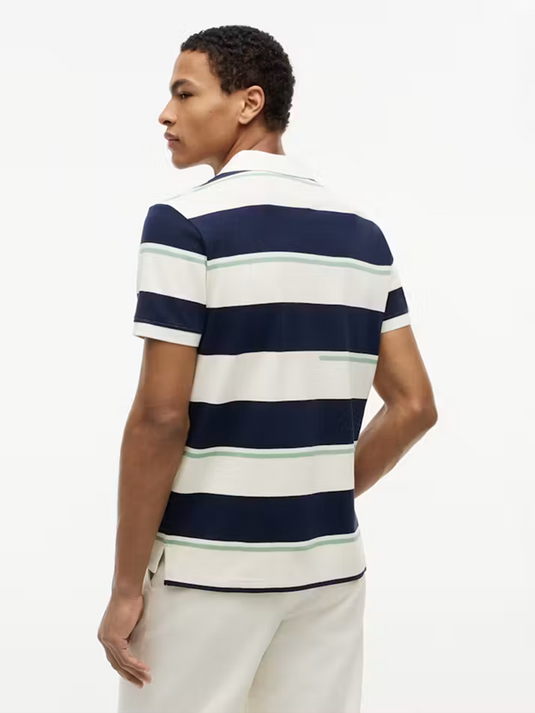 Tommy Hilfiger Mens Regular Fit Stripe Pique Polo Shirt