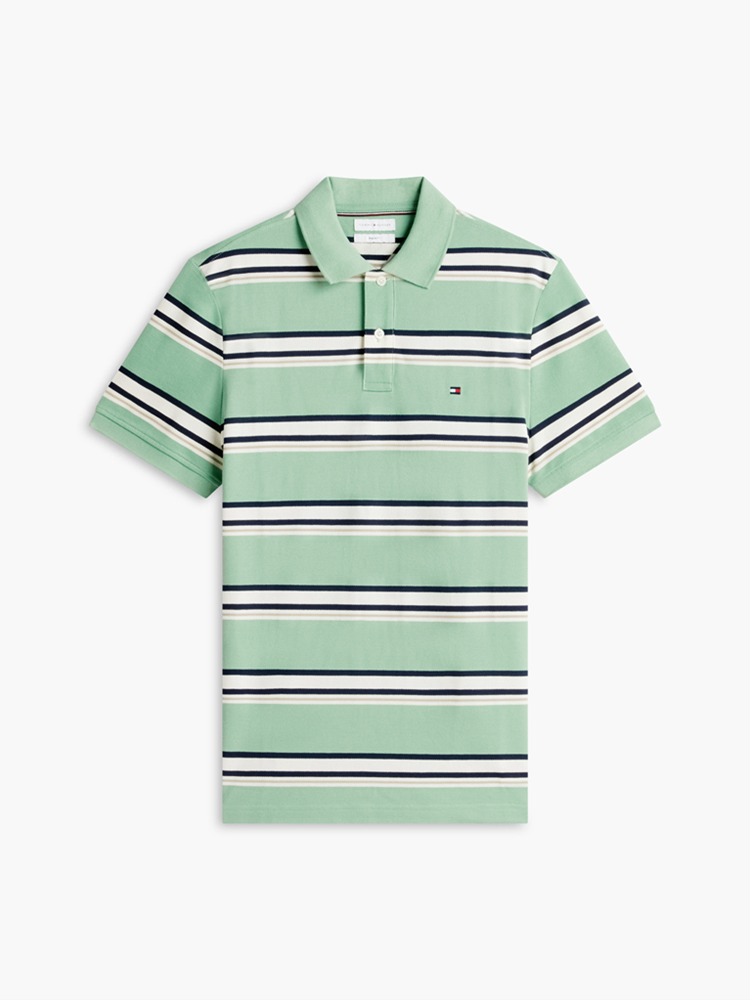 Load image into Gallery viewer, Tommy Hilfiger Mens Regular Fit Stripe Pique Polo Shirt
