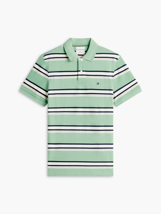 Tommy Hilfiger Mens Regular Fit Stripe Pique Polo Shirt