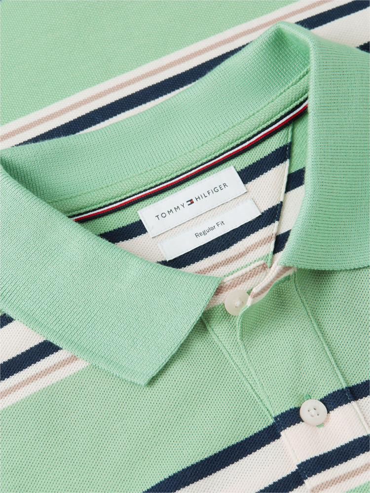 Load image into Gallery viewer, Tommy Hilfiger Mens Regular Fit Stripe Pique Polo Shirt
