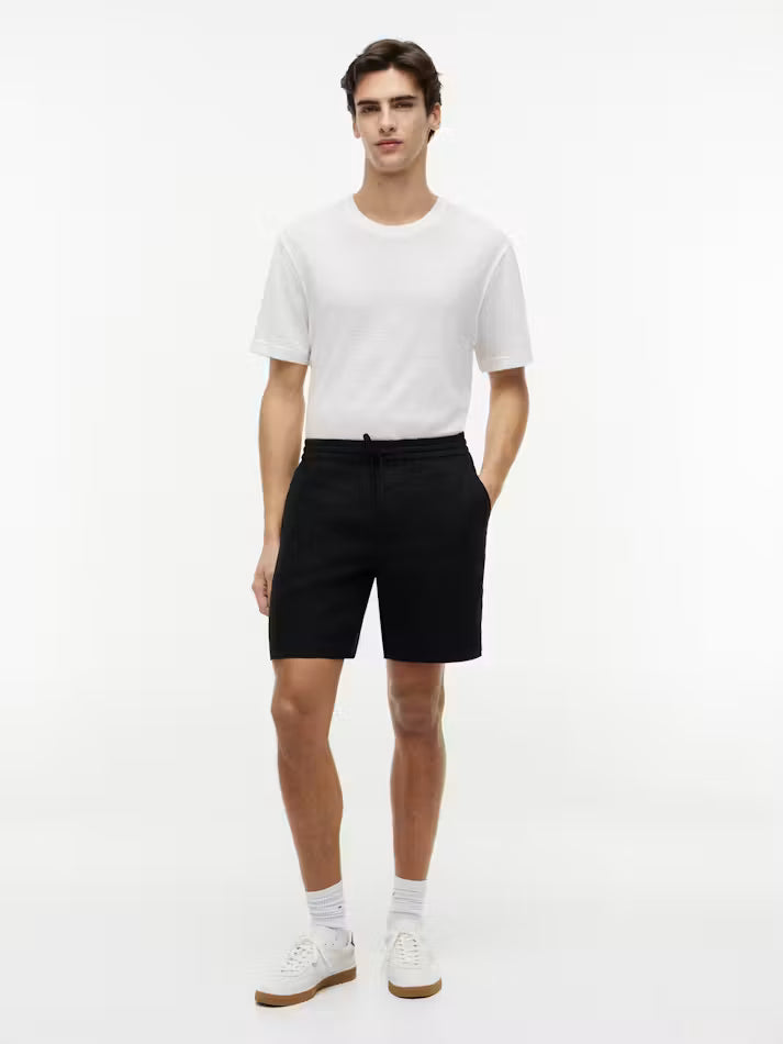 Load image into Gallery viewer, Tommy Hilfiger Mens Dover 8 Inch Linen Shorts - Black
