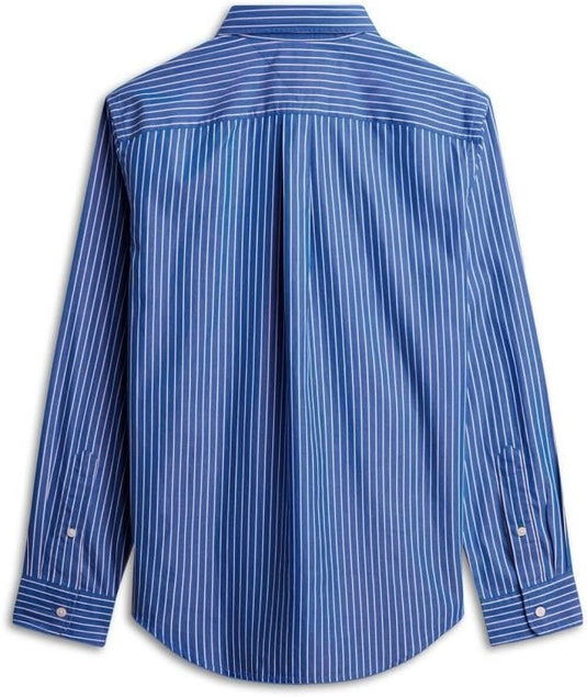 Tommy Hilfiger Mens Flex Hairline Poplin Stripe RF Shirt - Blue/White