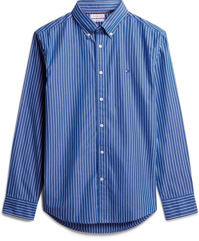 Load image into Gallery viewer, Tommy Hilfiger Mens Flex Hairline Poplin Stripe RF Shirt - Blue/White
