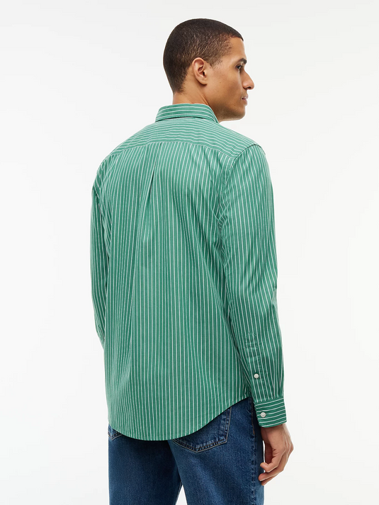 Tommy Hilfiger Mens Hairline Poplin Shirt - Alaskan Green Stripe