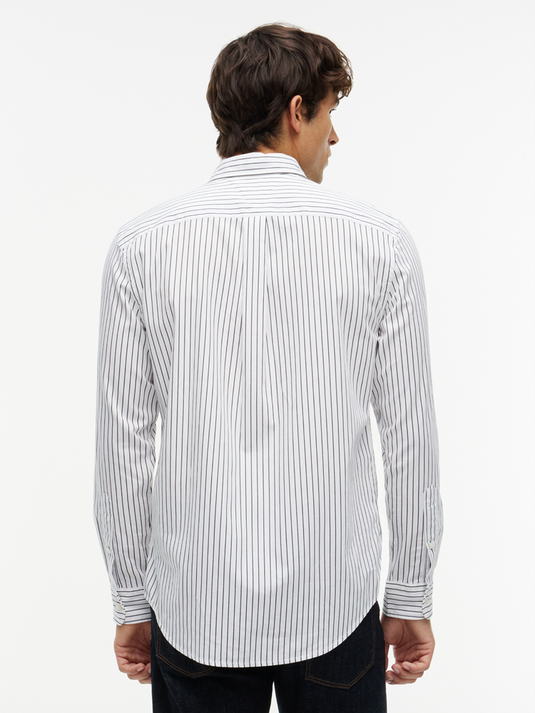 Tommy Hilfiger Mens Hairline Poplin Shirt - White Stripe