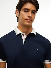 Load image into Gallery viewer, Tommy Hilfiger Mens Regular Fit Interlock Contrast Polo Shirt - Navy Blue
