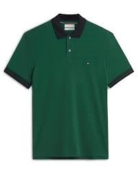 Load image into Gallery viewer, Tommy Hilfiger Mens Regular Fit Interlock Contrast Polo Shirt - Ornamental Green
