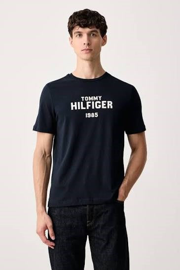 Load image into Gallery viewer, Tommy Hilfiger Mens Brand Love Stack Tee - Black
