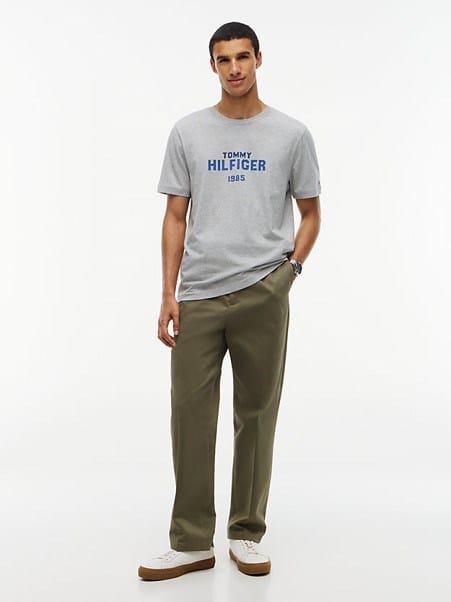 Tommy Hilfiger Mens Contrast Logo Crew Neck Jersey T-Shirt