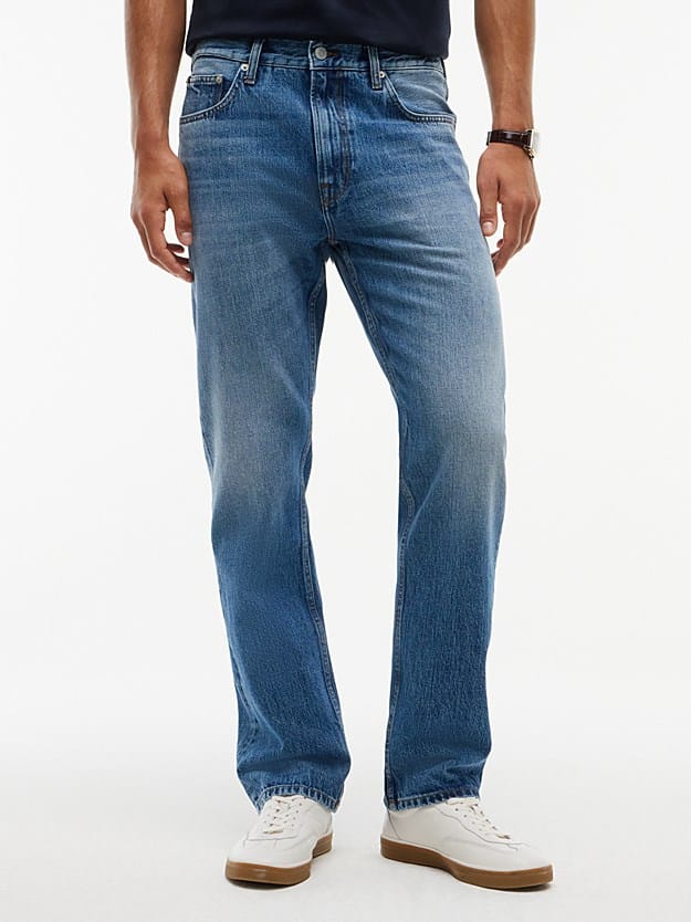 Load image into Gallery viewer, Tommy Hilfiger Mens Dover Regular Straight Faded Jeans - Brian Blue
