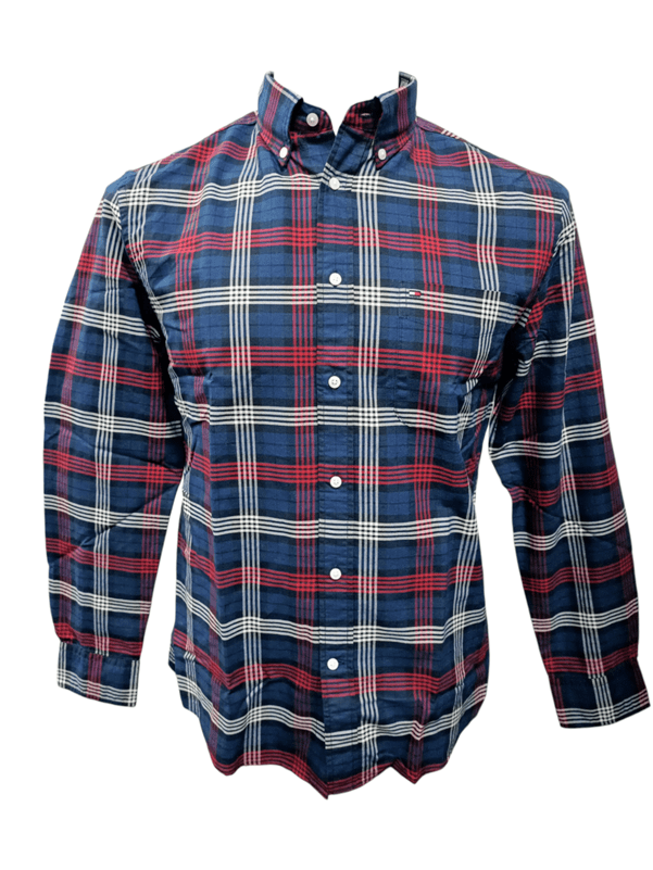 Load image into Gallery viewer, Tommy Hilfiger Mens Heritage Oxford Check Long Sleeve Open Front Shirt
