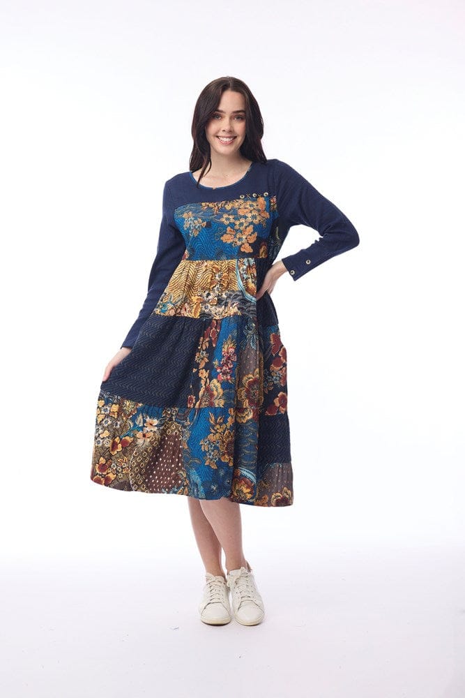 Load image into Gallery viewer, Orientique Womens Maluku Dress Patch Layers
