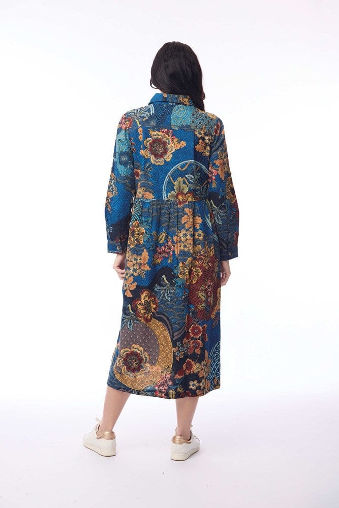 Load image into Gallery viewer, Orientique Womens Maluku Dress Midi Collar
