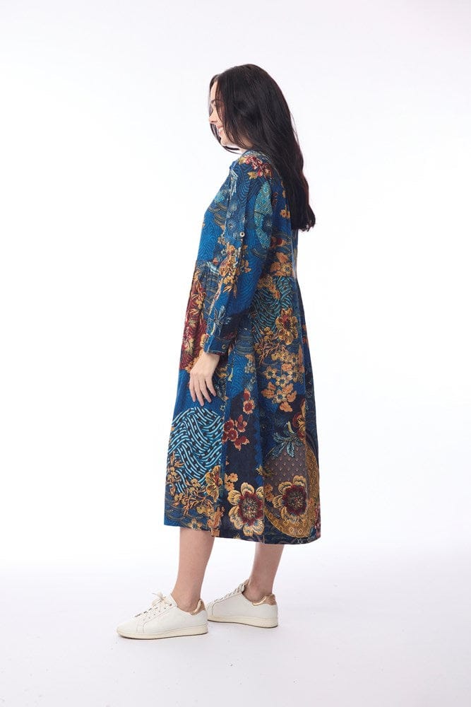 Load image into Gallery viewer, Orientique Womens Maluku Dress Midi Collar
