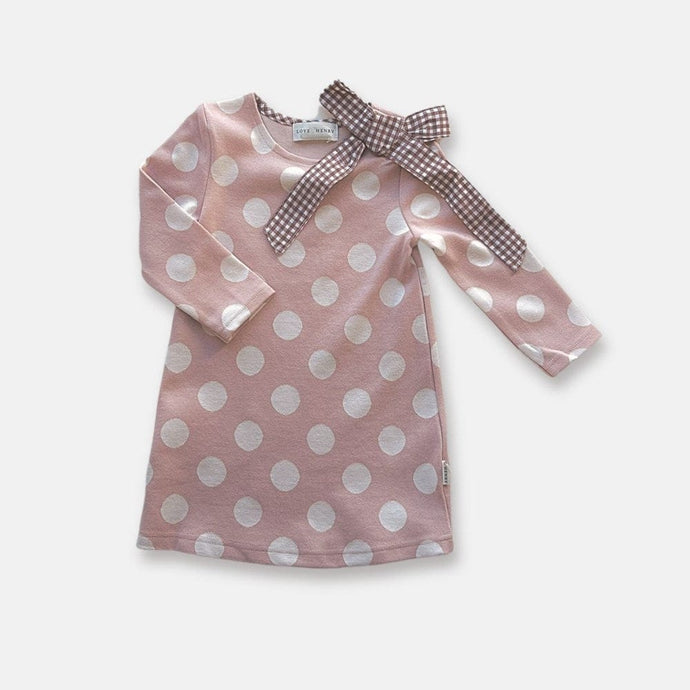 Love Henry Girls Mary Dress - Pink and White Spot