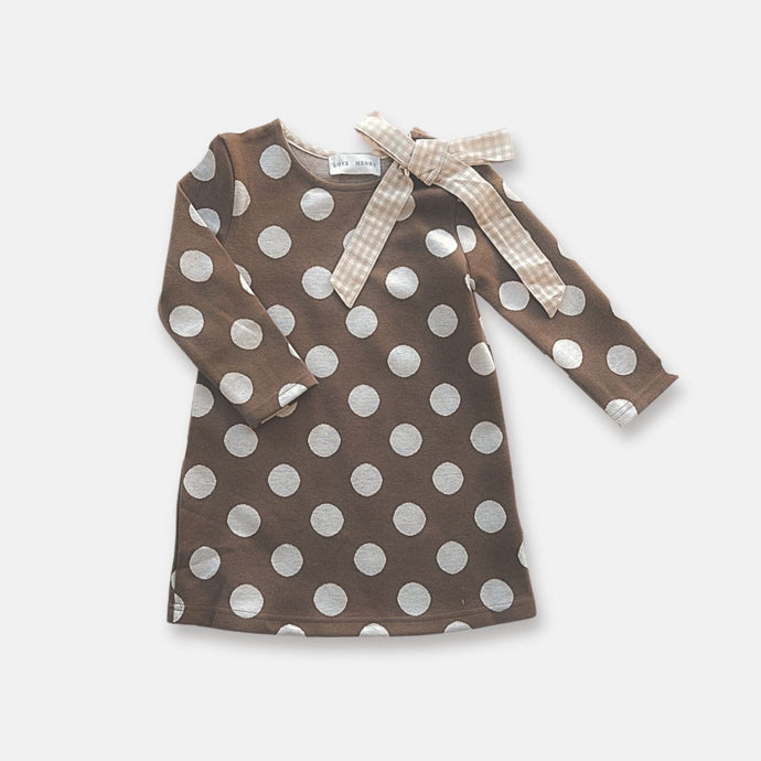 Love Henry Girls Mary Dress - Brown and White Stripe