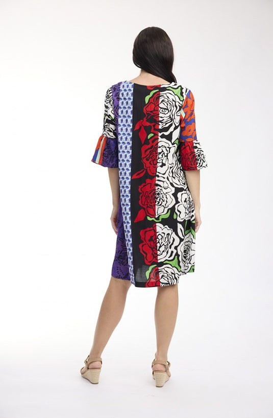Orientique Womens Menton Dress Contemporary Frill Sleeve