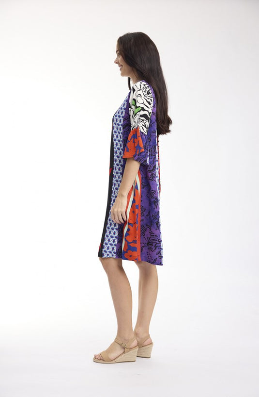 Orientique Womens Menton Dress Contemporary Frill Sleeve