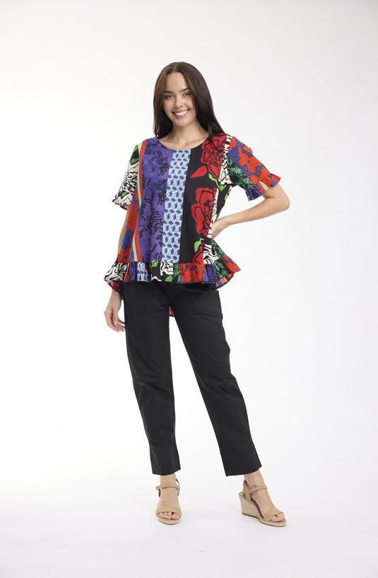Orientique Womens Menton Top Frill