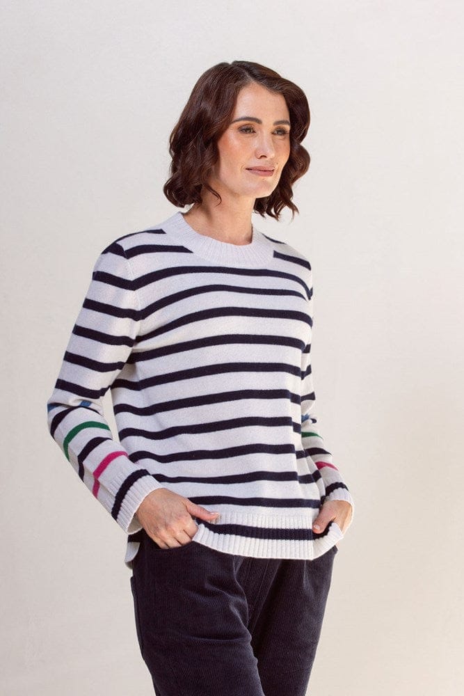 Load image into Gallery viewer, See Saw Womens 100% Merino Wool (Cashfeel) Stripe Sweater - Multi
