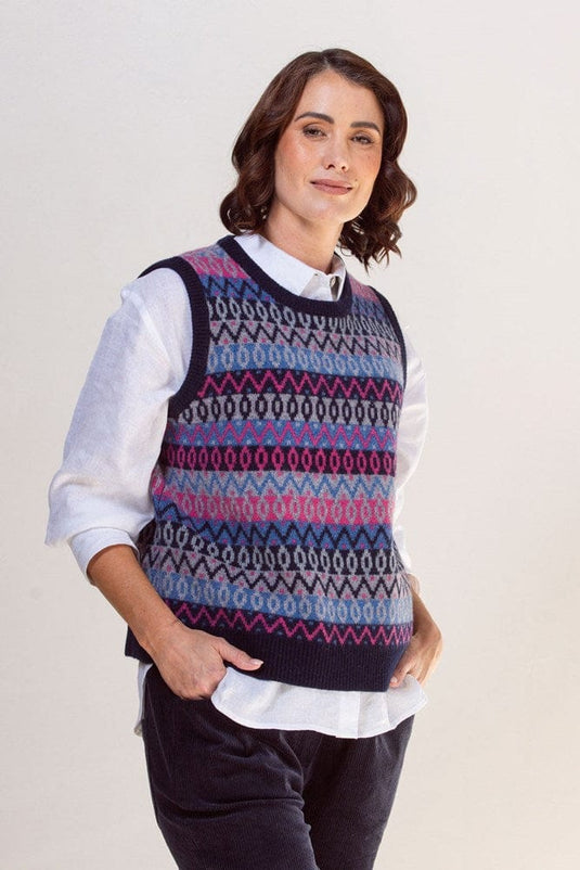 See Saw Womens 100% Merino Wool (Cashfeel) Jacquard Vest