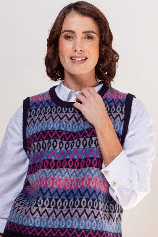 See Saw Womens 100% Merino Wool (Cashfeel) Jacquard Vest