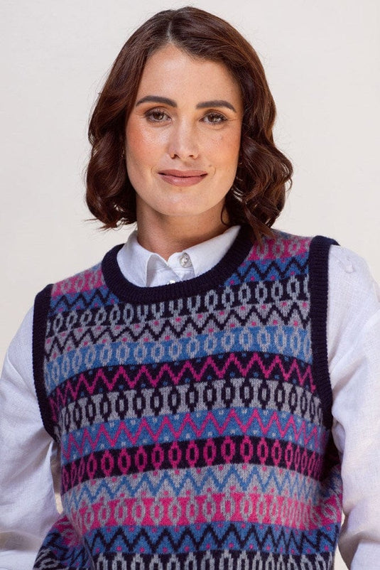 See Saw Womens 100% Merino Wool (Cashfeel) Jacquard Vest