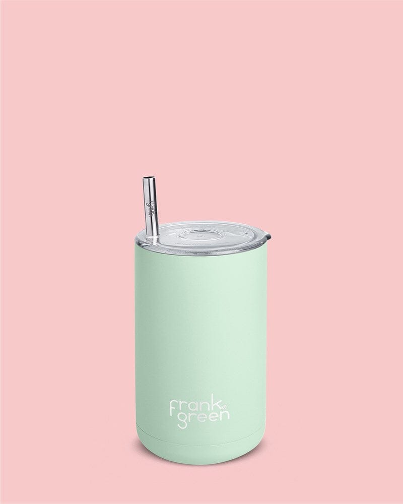 Load image into Gallery viewer, Frank Green Ceramic Reusable Iced Coffee Cup WITH Straw - Mint Gelato
