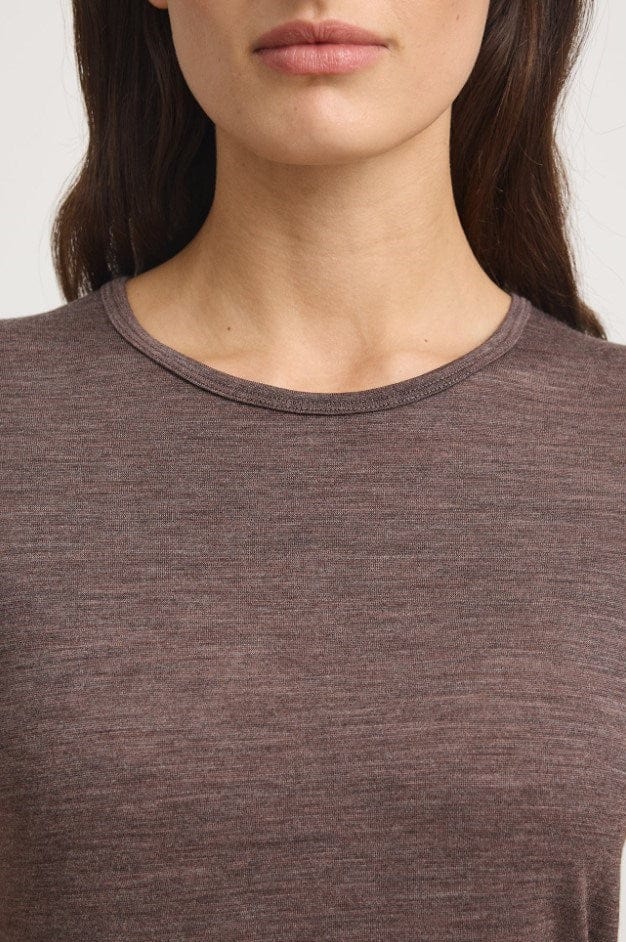 Load image into Gallery viewer, Toorallie Womens Short Sleeve Mocha Merino Tee
