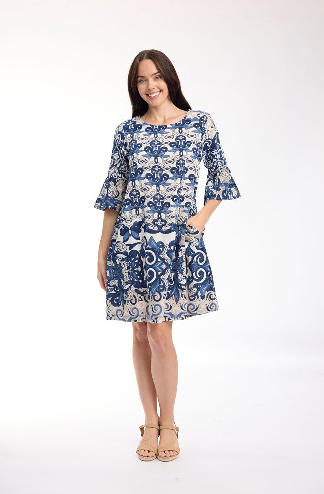 Load image into Gallery viewer, Orientique Womens Monaco Dress Contemporary Frill Sleeve
