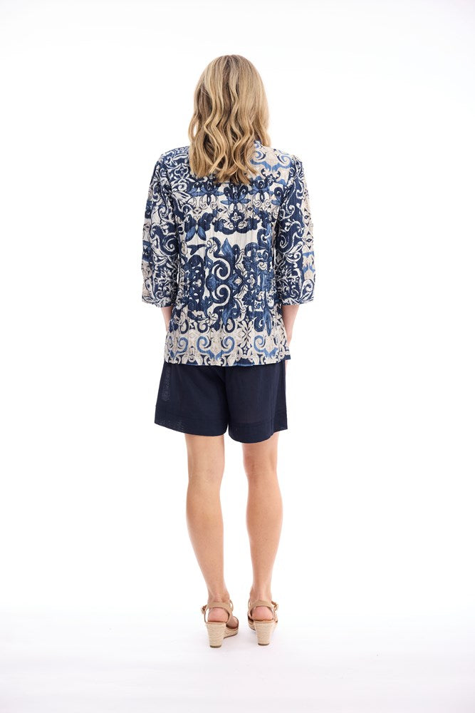 Load image into Gallery viewer, Orientique Womens Monaco Top Frill Neckline
