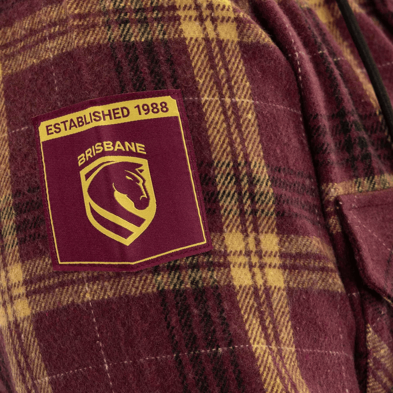 Load image into Gallery viewer, NRL Broncos 'Highland' Hooded Flannel Shirt

