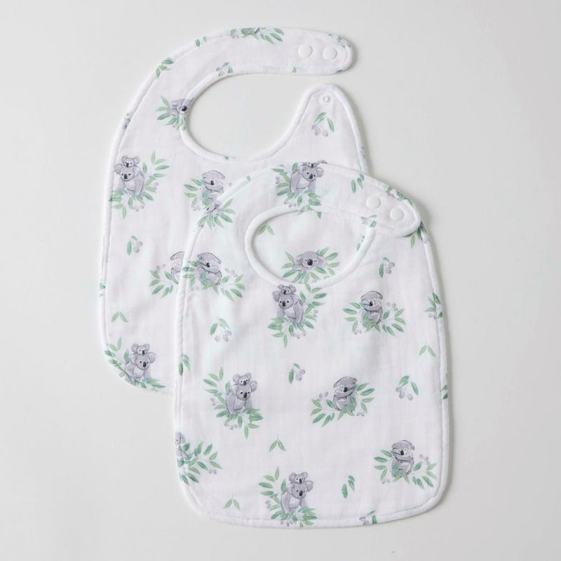 Load image into Gallery viewer, Pilbeam Jiggle &amp; Giggle Koala Cuddles Muslin Bib Set of 2
