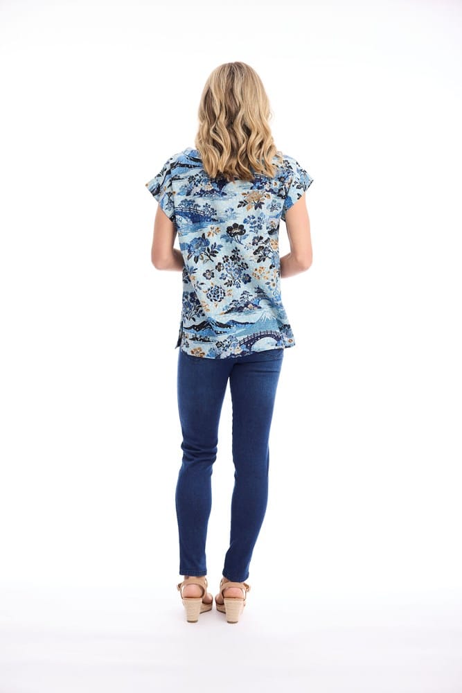 Load image into Gallery viewer, Orientique Womens Nanjing Top Rolled Neckline
