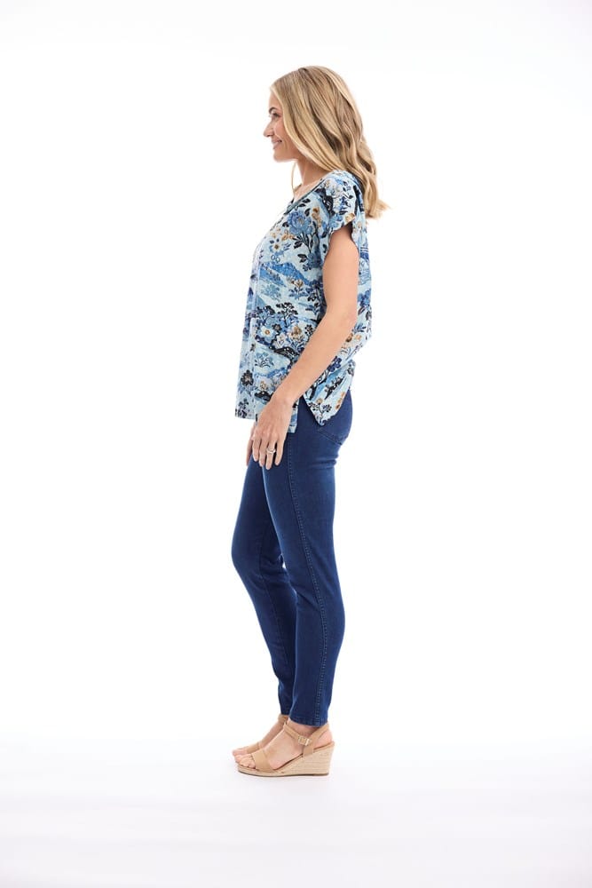 Load image into Gallery viewer, Orientique Womens Nanjing Top Rolled Neckline

