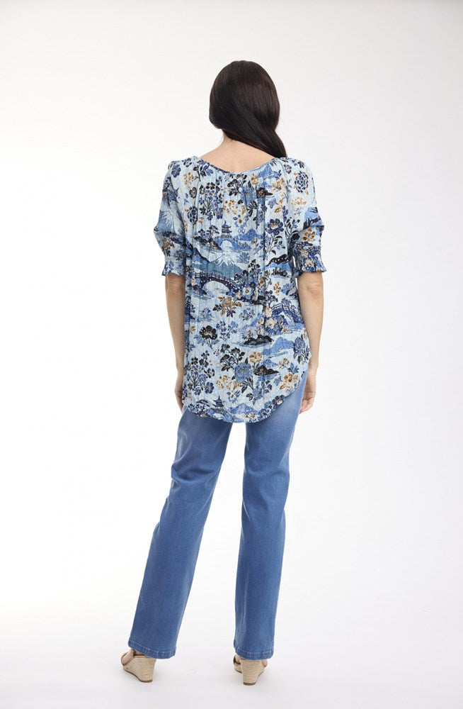 Load image into Gallery viewer, Orientique Womens Nanjing Top Boho Short Sleeve
