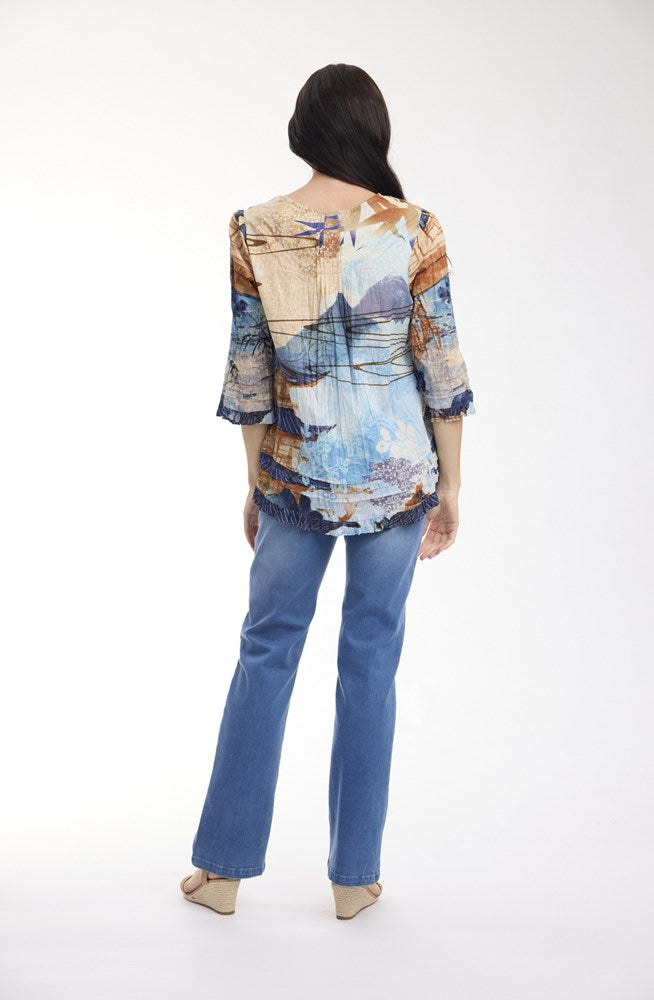 Load image into Gallery viewer, Orientique Womens Nanjing Top Pleated
