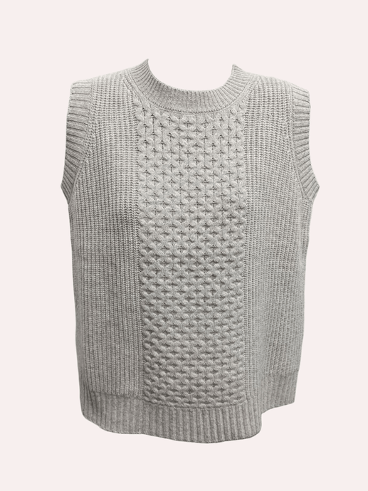 See Saw Womens 100% Luxe Merino Wool Cable Vest